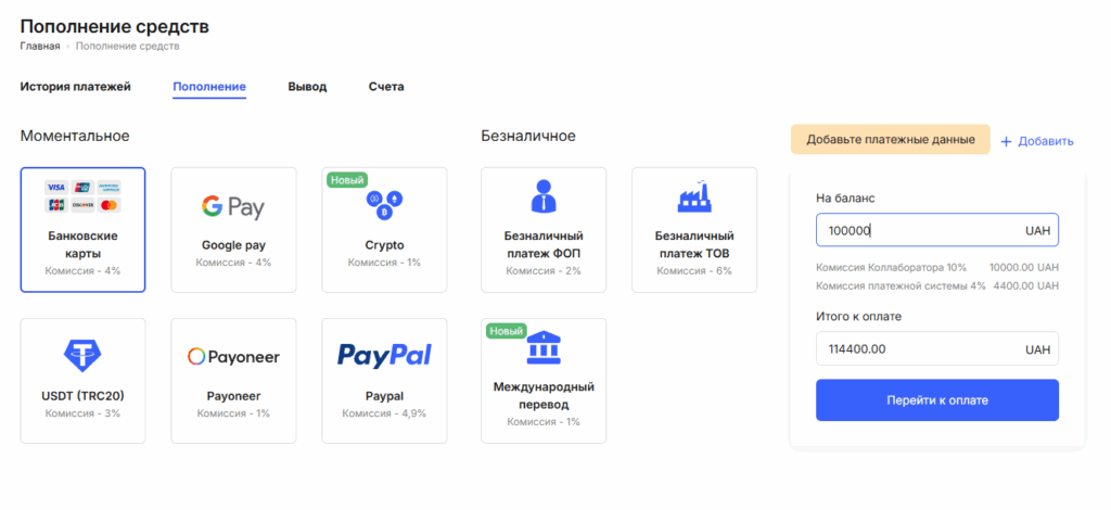 Collaborator.pro оплата